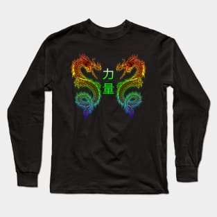 Power Dragon Neon Colors Long Sleeve T-Shirt